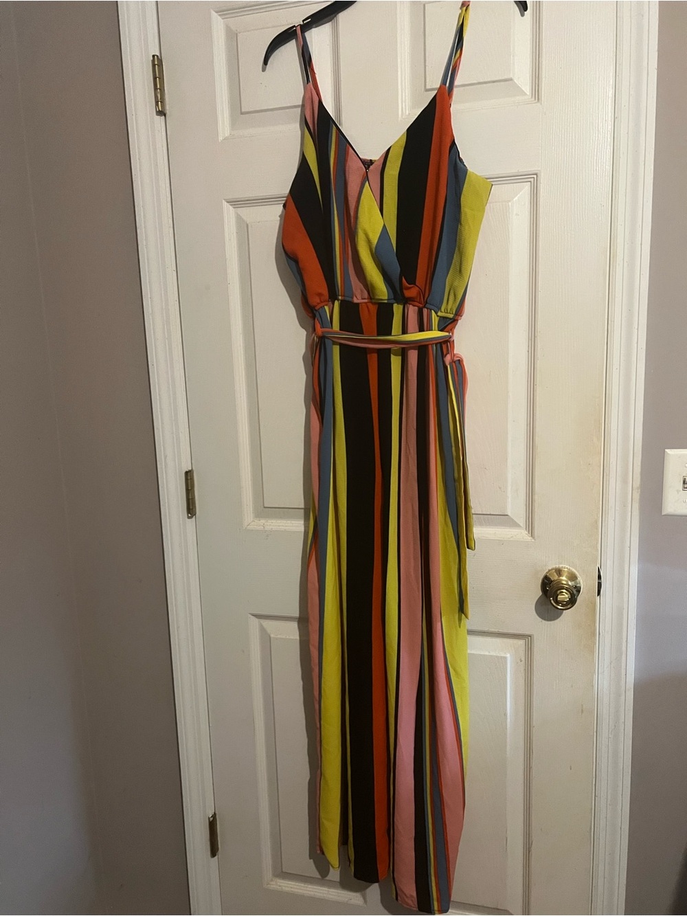 J for Justify Multicolor Striped V-Neck Jumpsuit